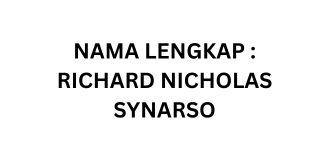 nama LENGKAP Richard NICHOLAS SYNARSO