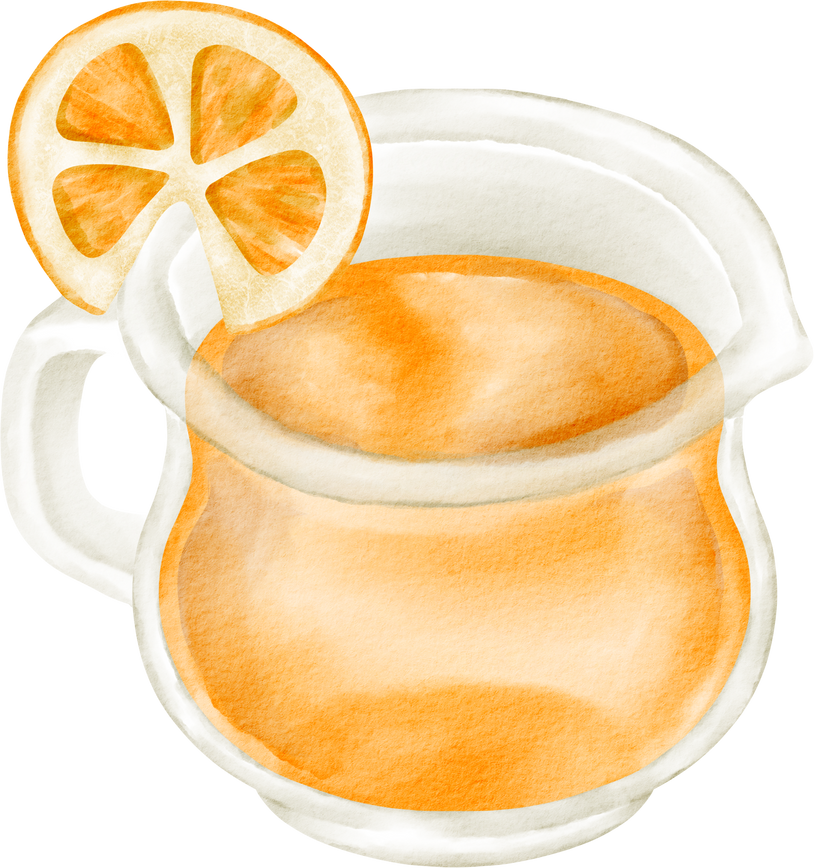 watercolor orange juice