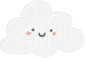 Handdrawn Painterly Cute Objects Cloud